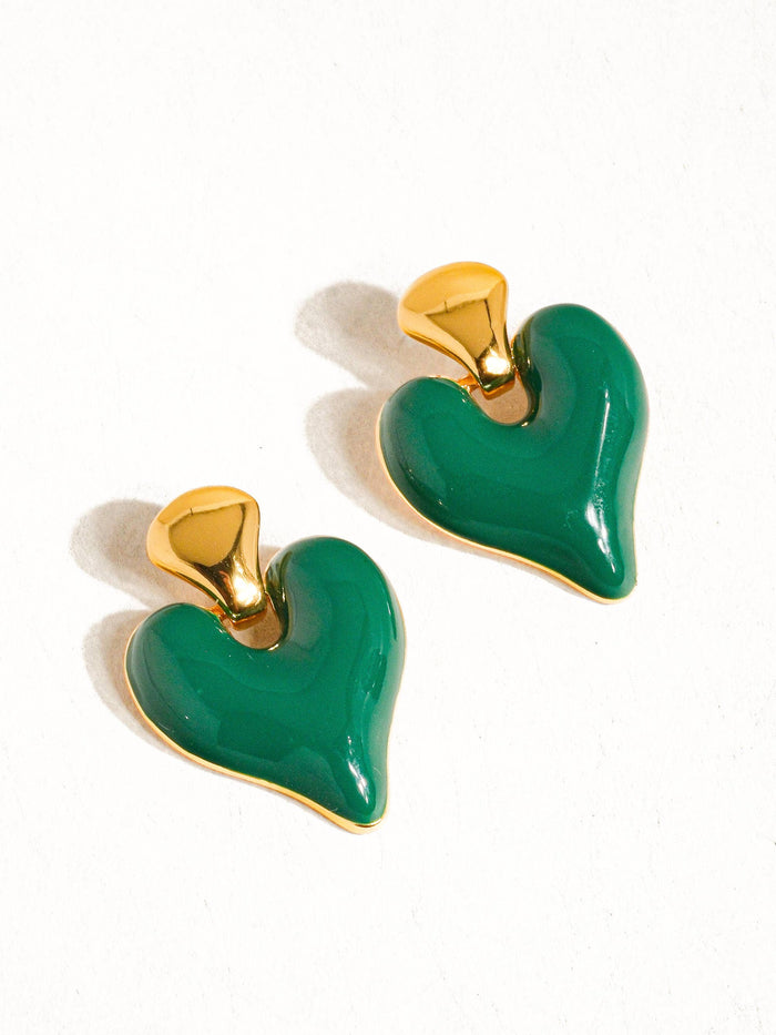 Edith 18K Gold Vintage Heart Earring