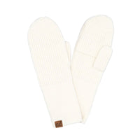 Open Slit C.C Mittens- Ivory