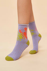 Lobster Buddies Ankle Socks - Lavender