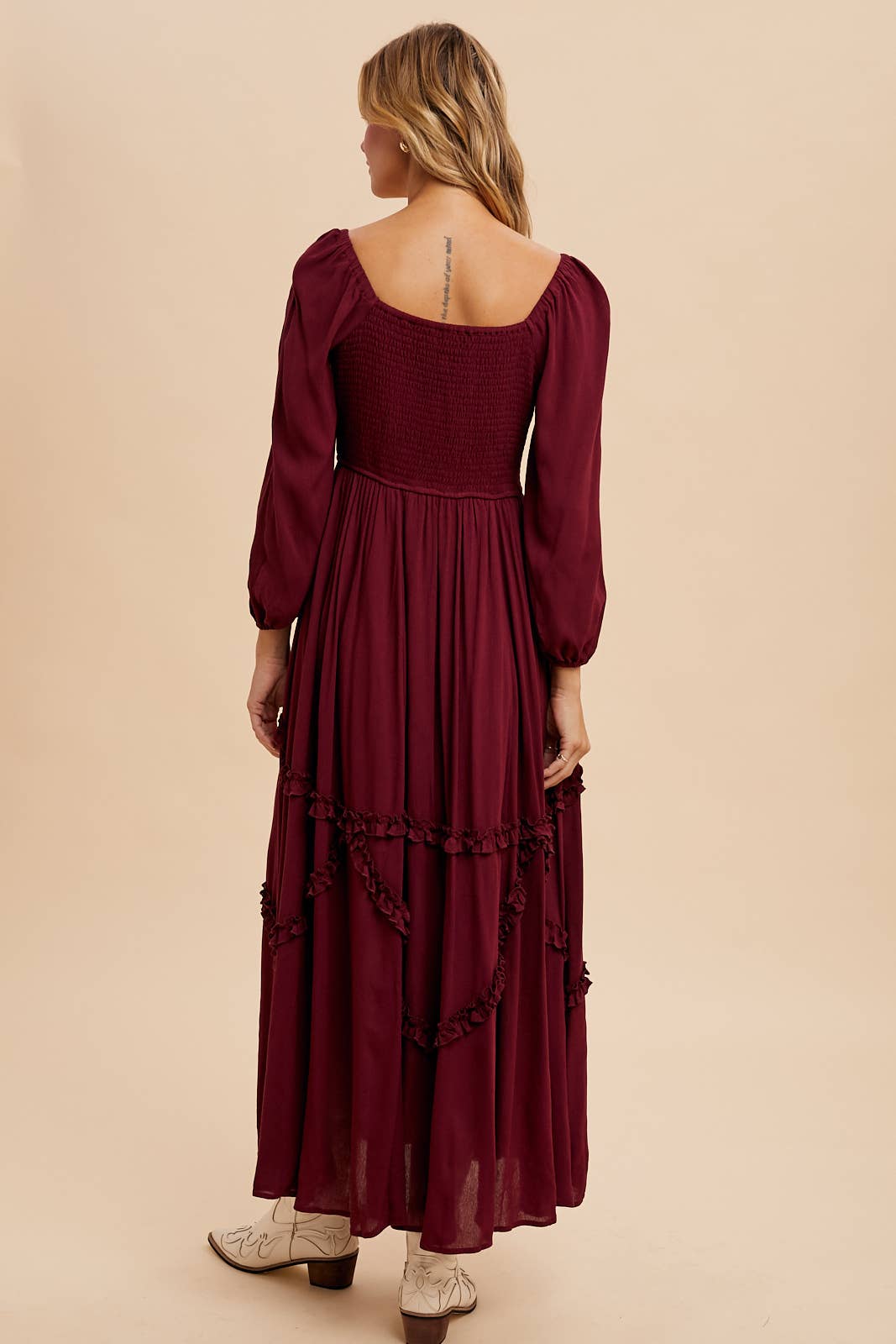 Intricate Ruffle Maxi Dress