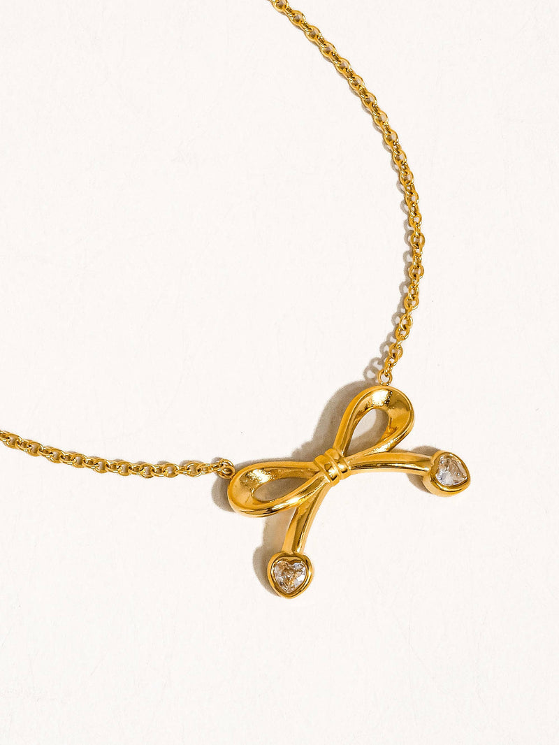 Austin 18K Non-Tarnish Petite Bow Necklace