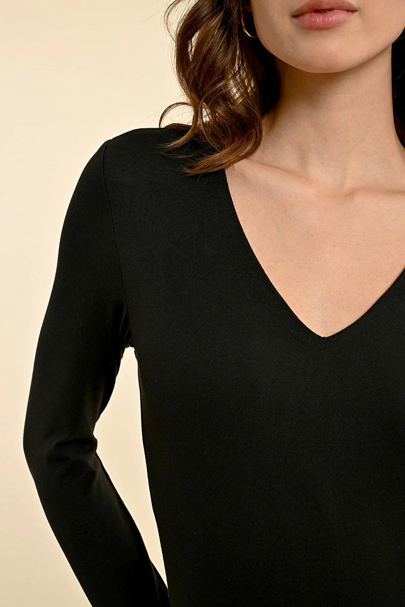 Black Long Sleeve Knitted Bodysuit