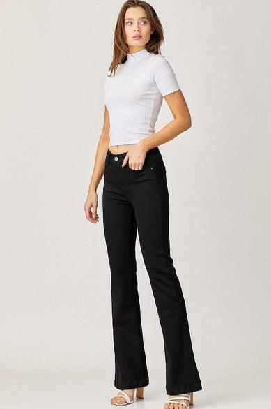 Risen Mid Rise Bootcut Jeans- Black