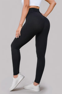 Black Criss Cross Tummy Control High Waist Leggings