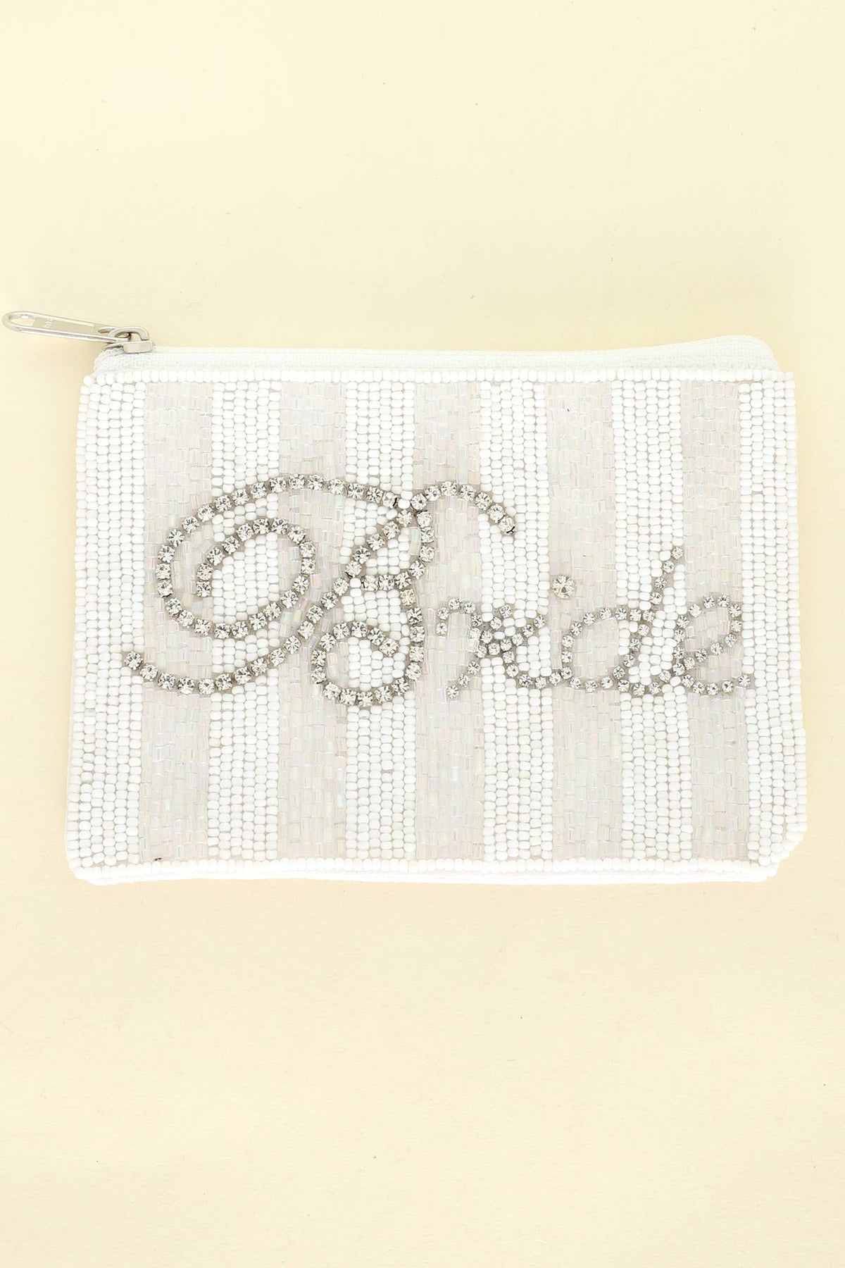 Bride Seed Beaded Rhinestone Coin Bag