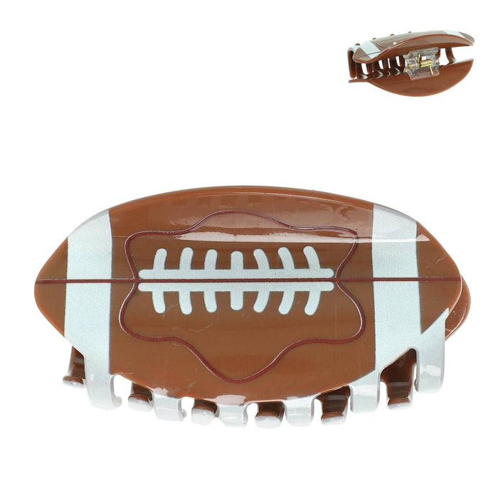 Game Day Football Plastic Hair Claw Clip