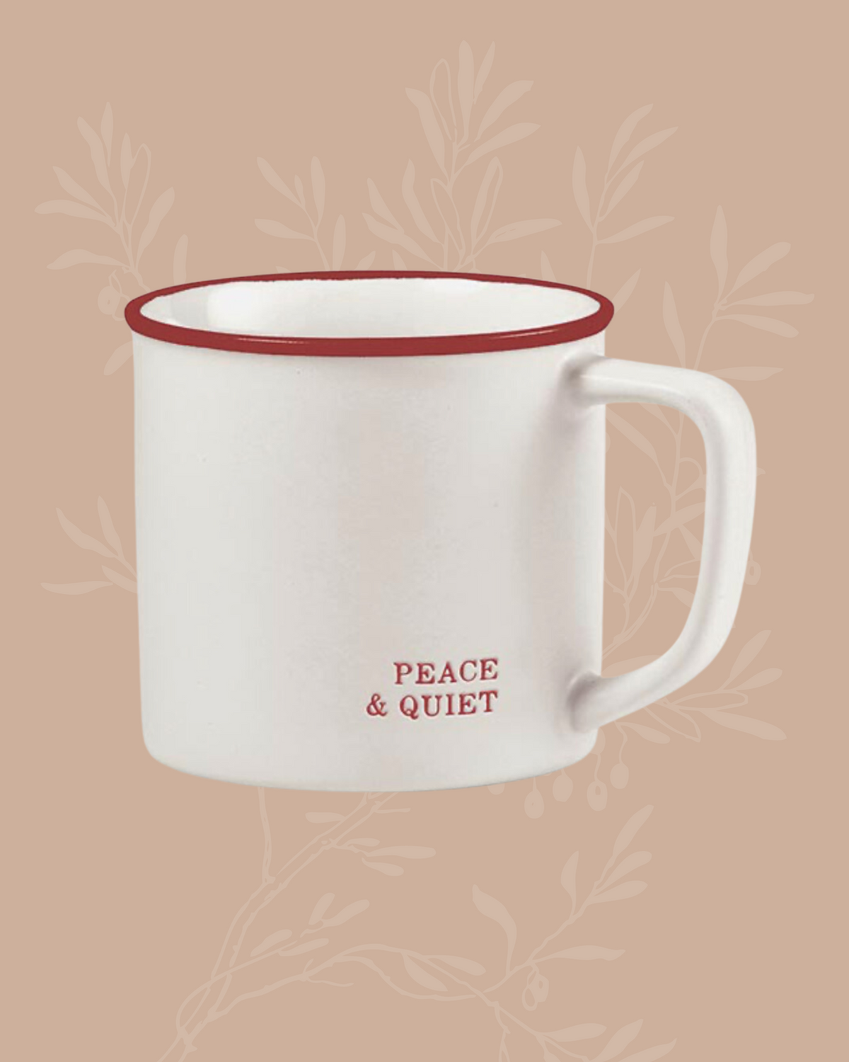 Peace & Quiet Red Trim Coffee Mug