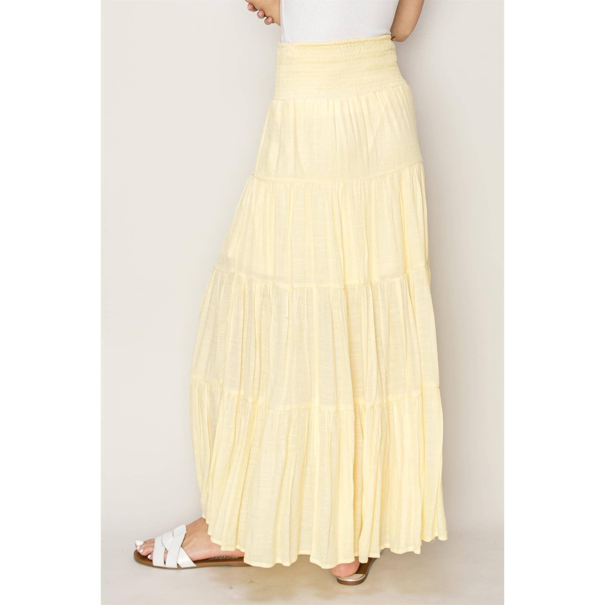 Drawstring Waist Tiered Maxi Skirt SeaJay s Boutique