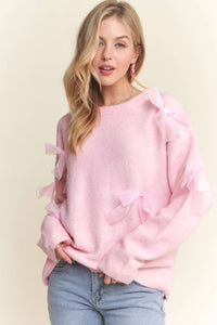 Women's Bow Applique Soft Sweater