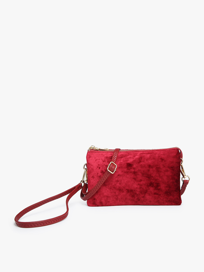 Riley Velvet 3 Compartment Crossbody/Wristlet