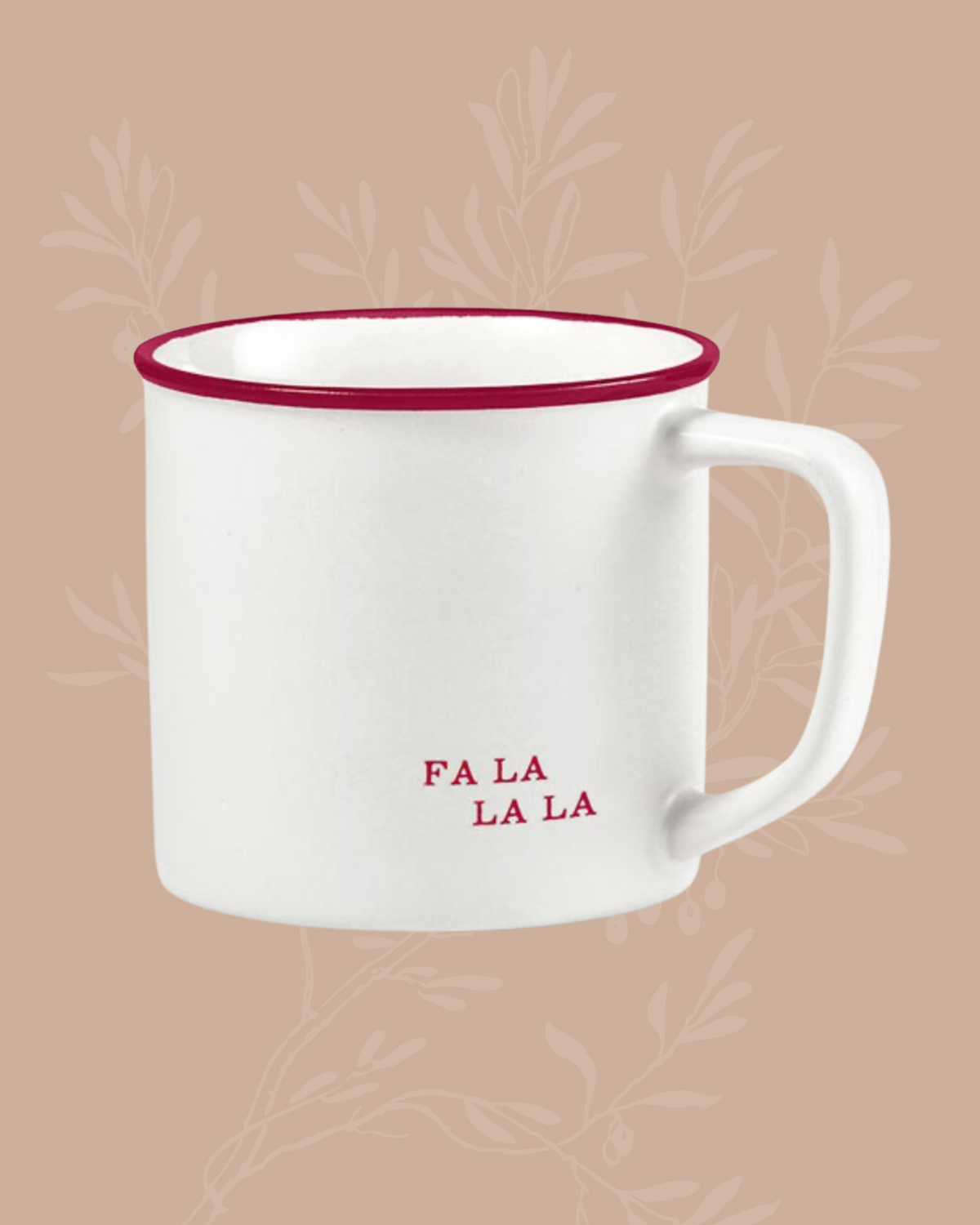 Fa La La La Red Trim Coffee Mug