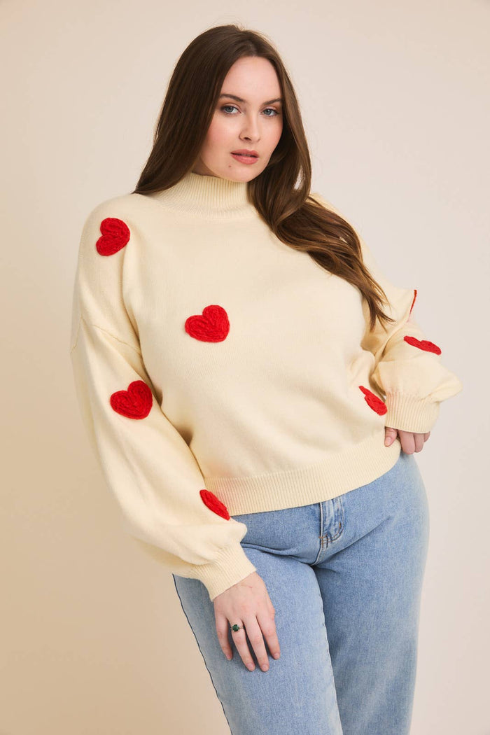 Plus Long Sleeve High Neck Sweater | SeaJay's Boutique