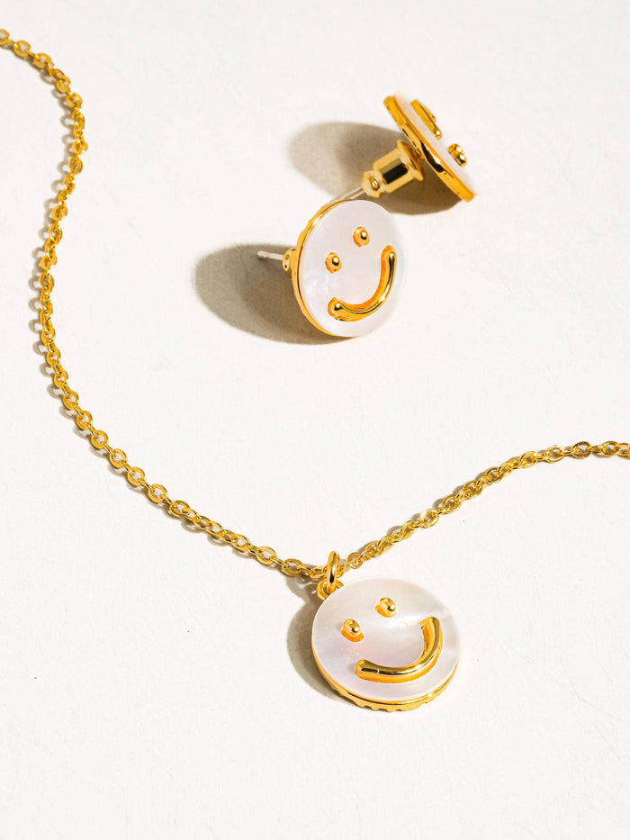 Cecil 18K Gold Smiley Face Necklace