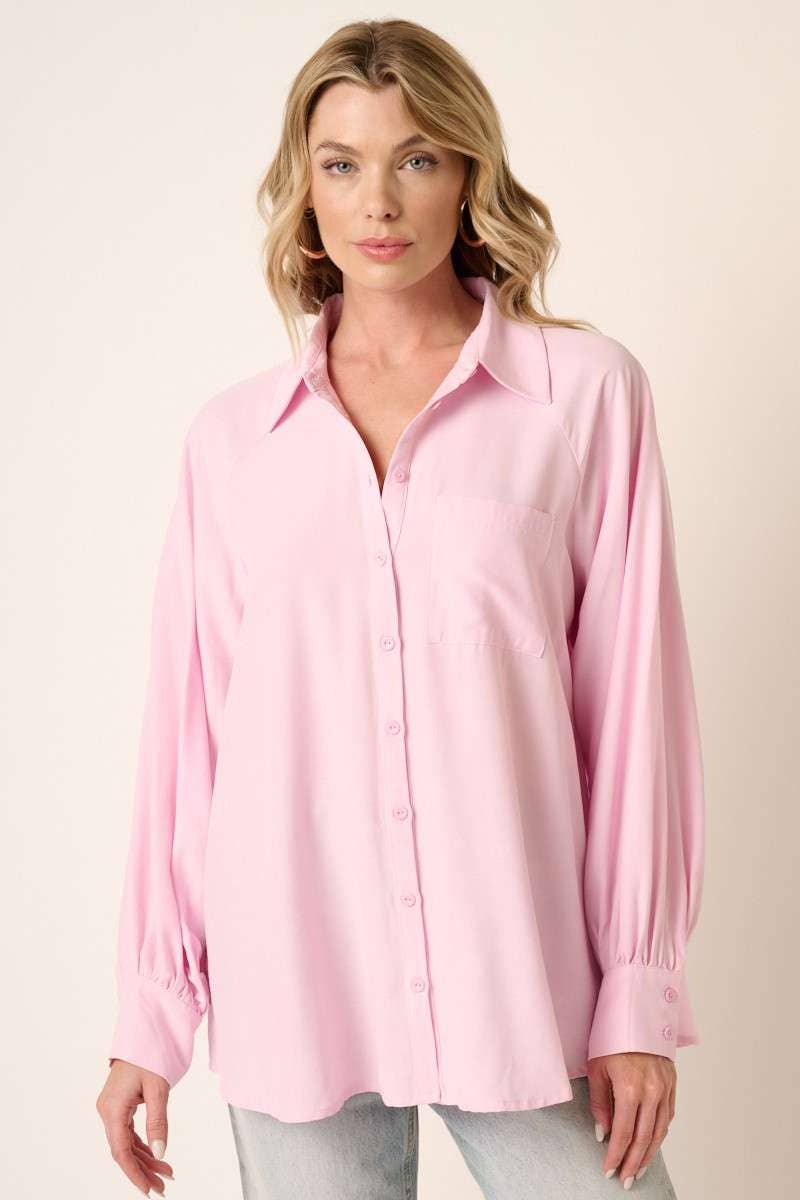 Pink Long Sleeve Button Down Shirt