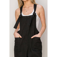 Twill Knotted Overall Jumpsuit