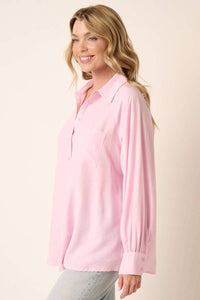 Pink Long Sleeve Button Down Shirt