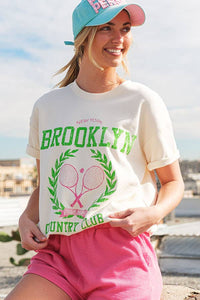 Brooklyn Round Neck Oversized Pickleball Tee