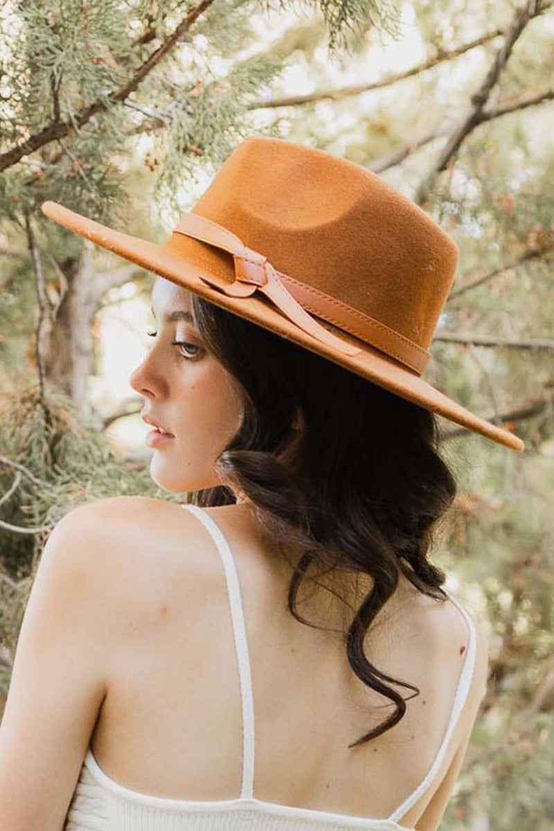 Camel Wide Brim Bolero Hat