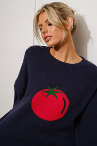 Oversized Tomato Sweater - Navy