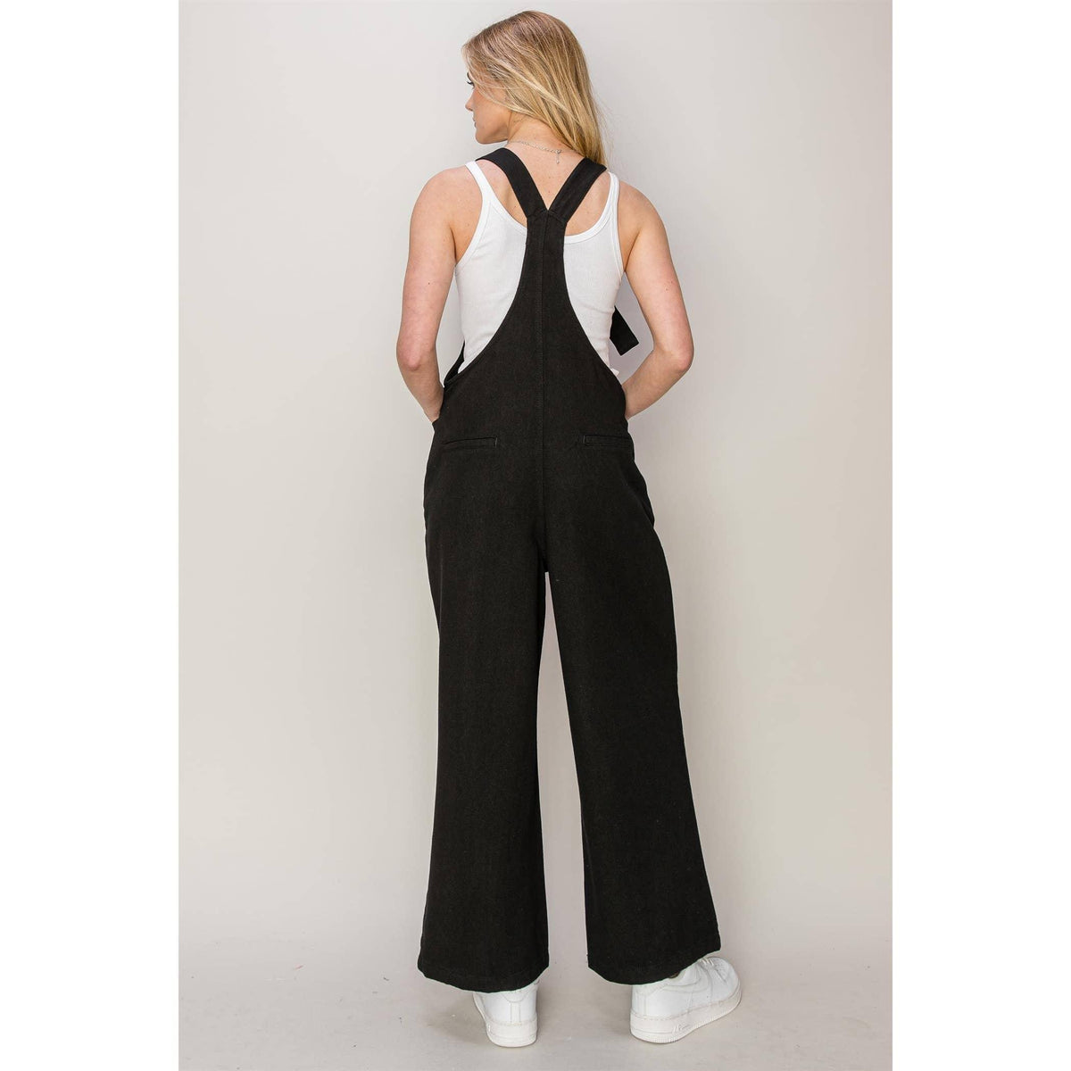 Twill Knotted Overall Jumpsuit