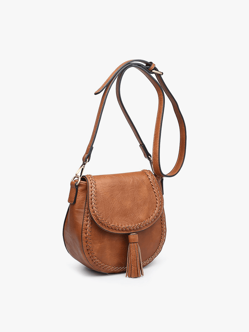 Penelope Saddle Bag w/ Braided Detail Flapover