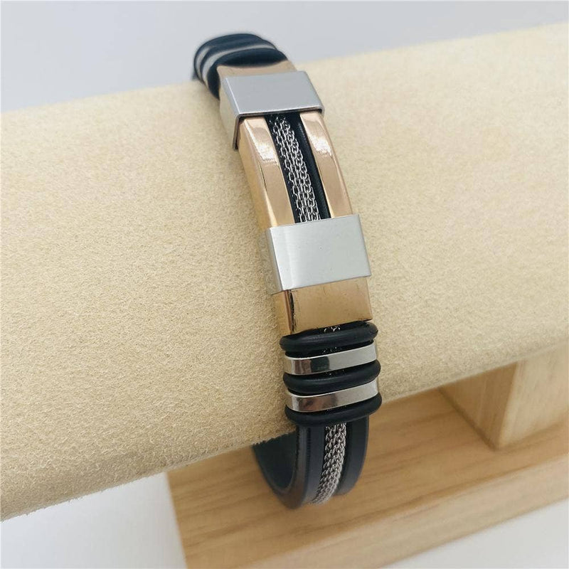 Men's Silicone Titanium Steel  Bracelet