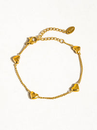 Vivre 18K Gold Non-Tarnish Petite Heart Bracelet, Necklace