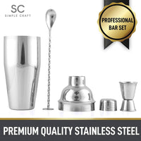 Stainless Steel 24 oz Cocktail Shaker with Strainer