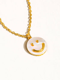 Cecil 18K Gold Smiley Face Necklace