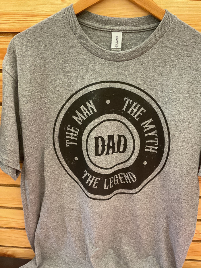 Dad The Man The Myth The Legend Gray Tshirt