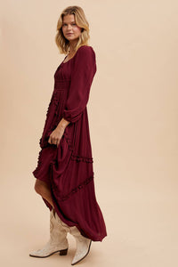 Intricate Ruffle Maxi Dress