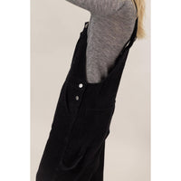 Black Washed Corduroy Overalls