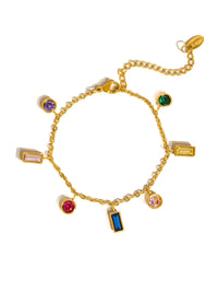 Sydney 18K Gold Non-Tarnish Multi CZ Tassel Bracelet