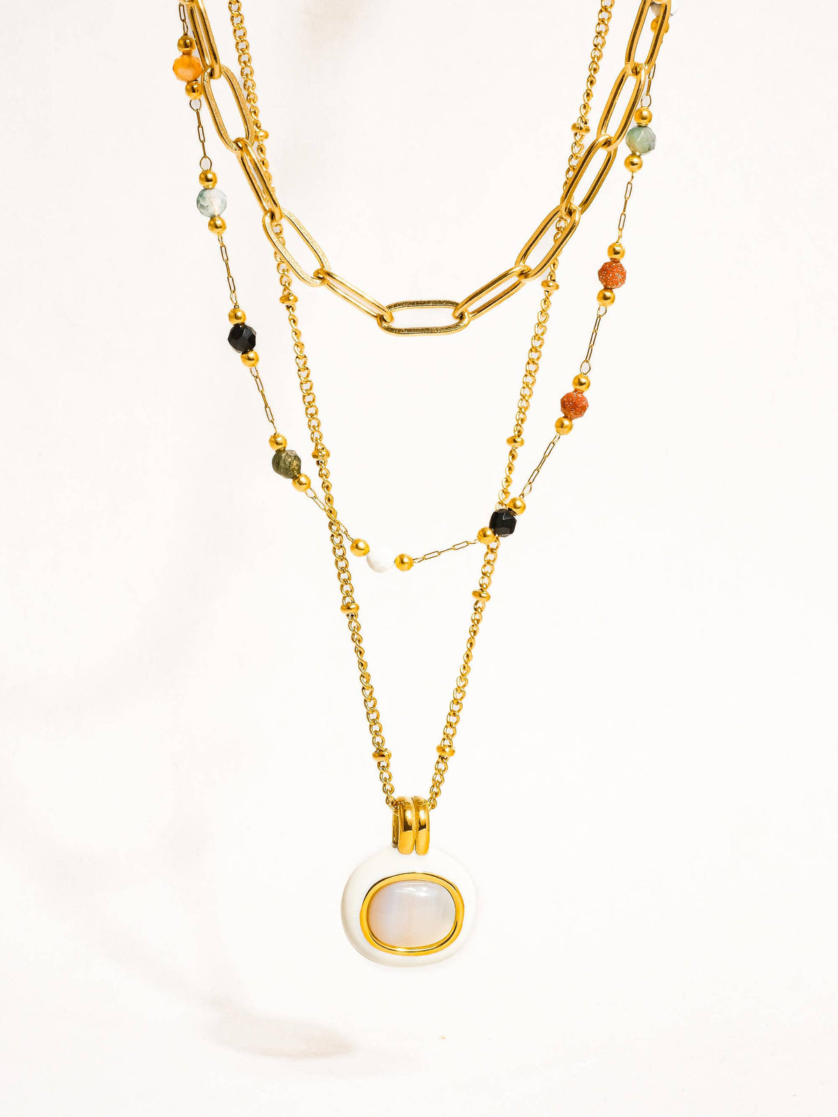 18k Gold Non-Tarnish Stackable Necklaces