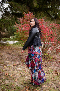 Floral Tiered Faari Maxi Skirt