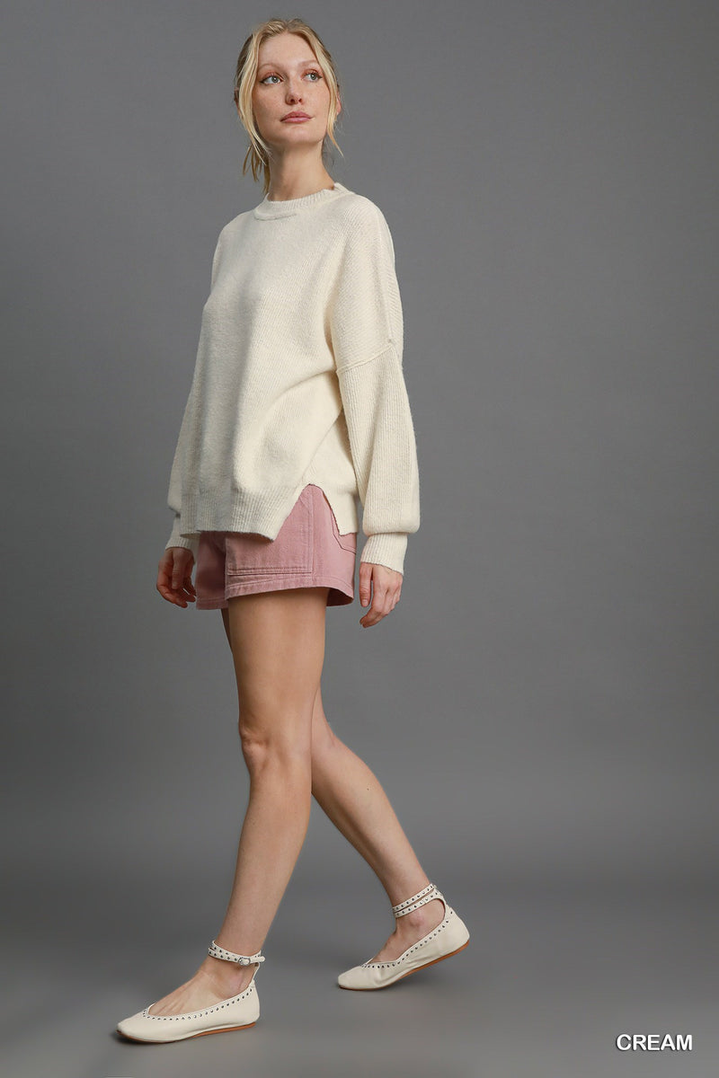 Wool Blend Oversized Pullover Sweater