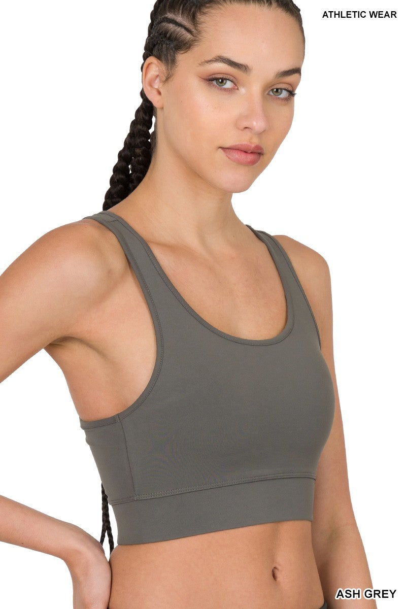 Ash Grey Padded Sports Bra