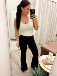 Black High Waist Yoga Flare Pants