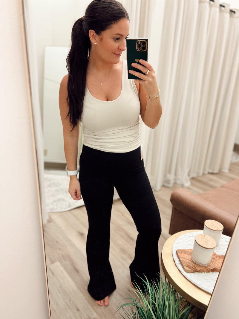 Black High Waist Yoga Flare Pants