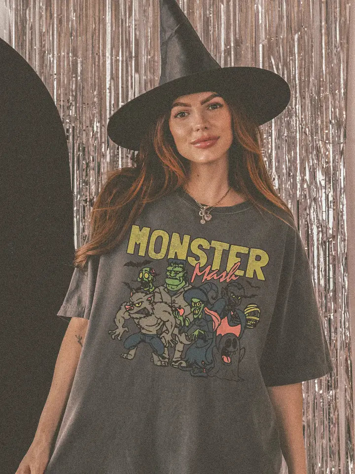 Monster Mash Halloween Trendy Graphic Tee