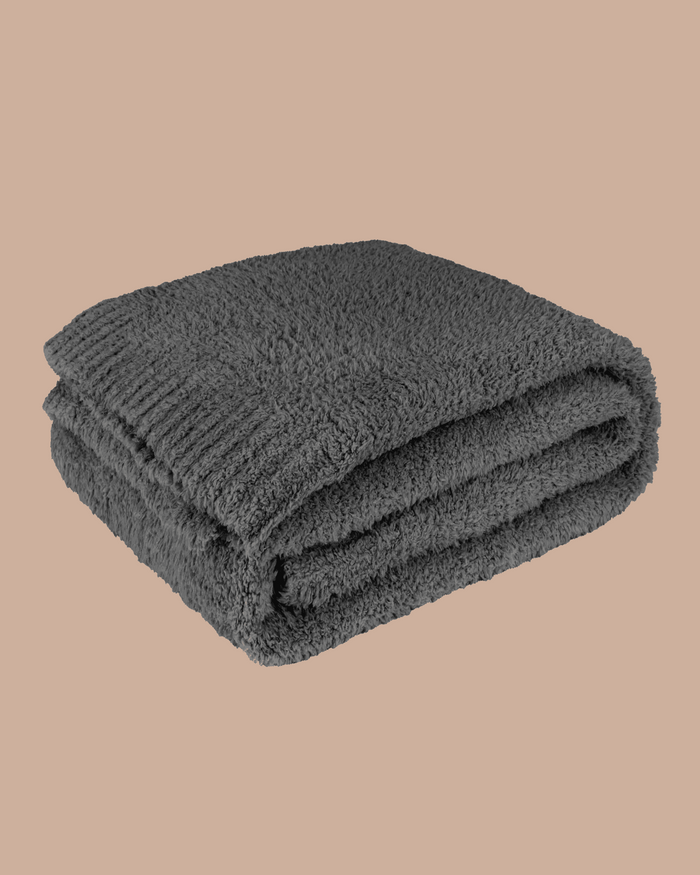 Charcoal 50"x60" Buttery Soft Fluffy Knit Blanket