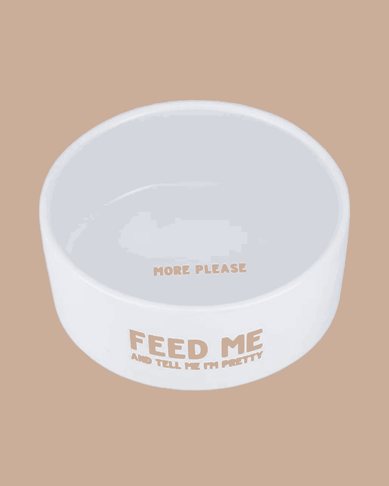 Feed Me Ceramic Dog Bowl