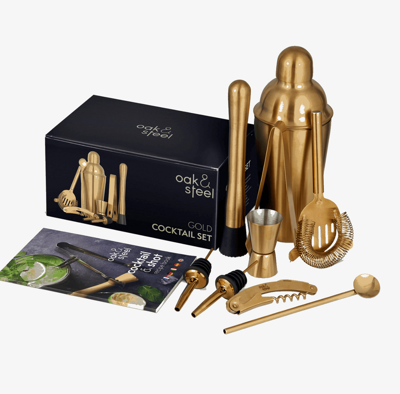 Gold 10 Piece Cocktail Bar Tools Set