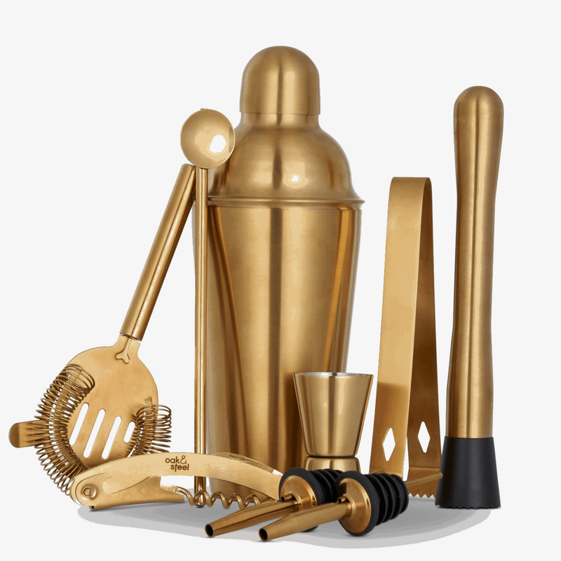 Gold 10 Piece Cocktail Bar Tools Set