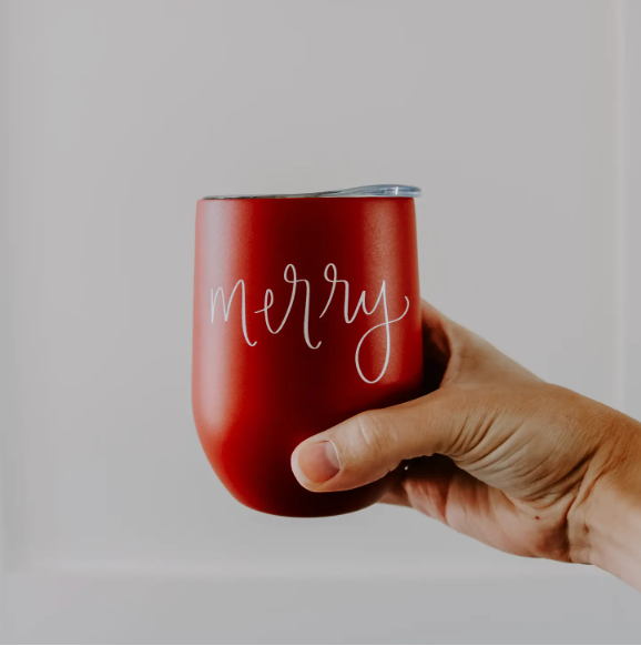 Red Merry Stemless Wine Tumbler