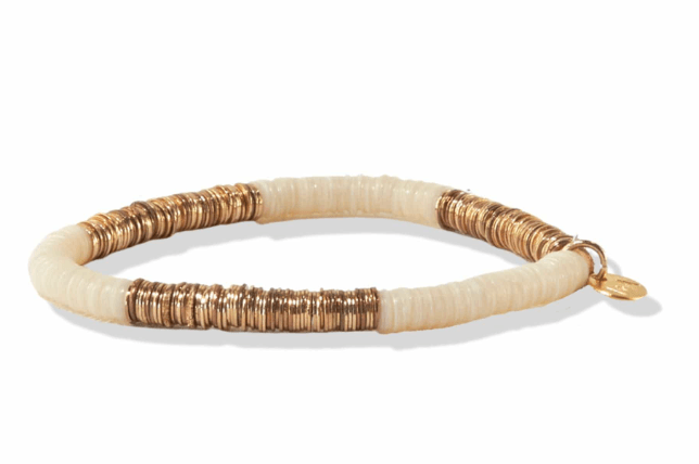 Grace Two Tone Bracelet - Cream and Gold