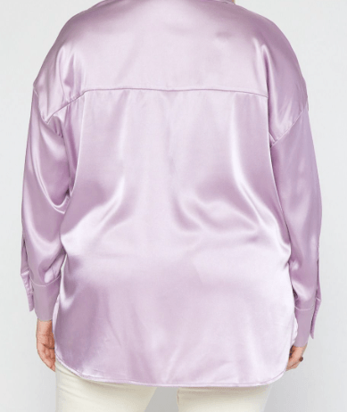 Satin Button Up Plus Size Shirt