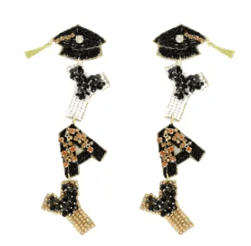 YAY Letter Beaded Graduate Earrings