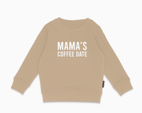 Mama's Coffee Date Tan Kids' Sweatshirt - Mother's Day