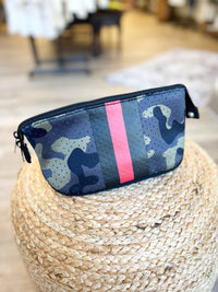 Camo with Red Stripe Neoprene Makeup Bag